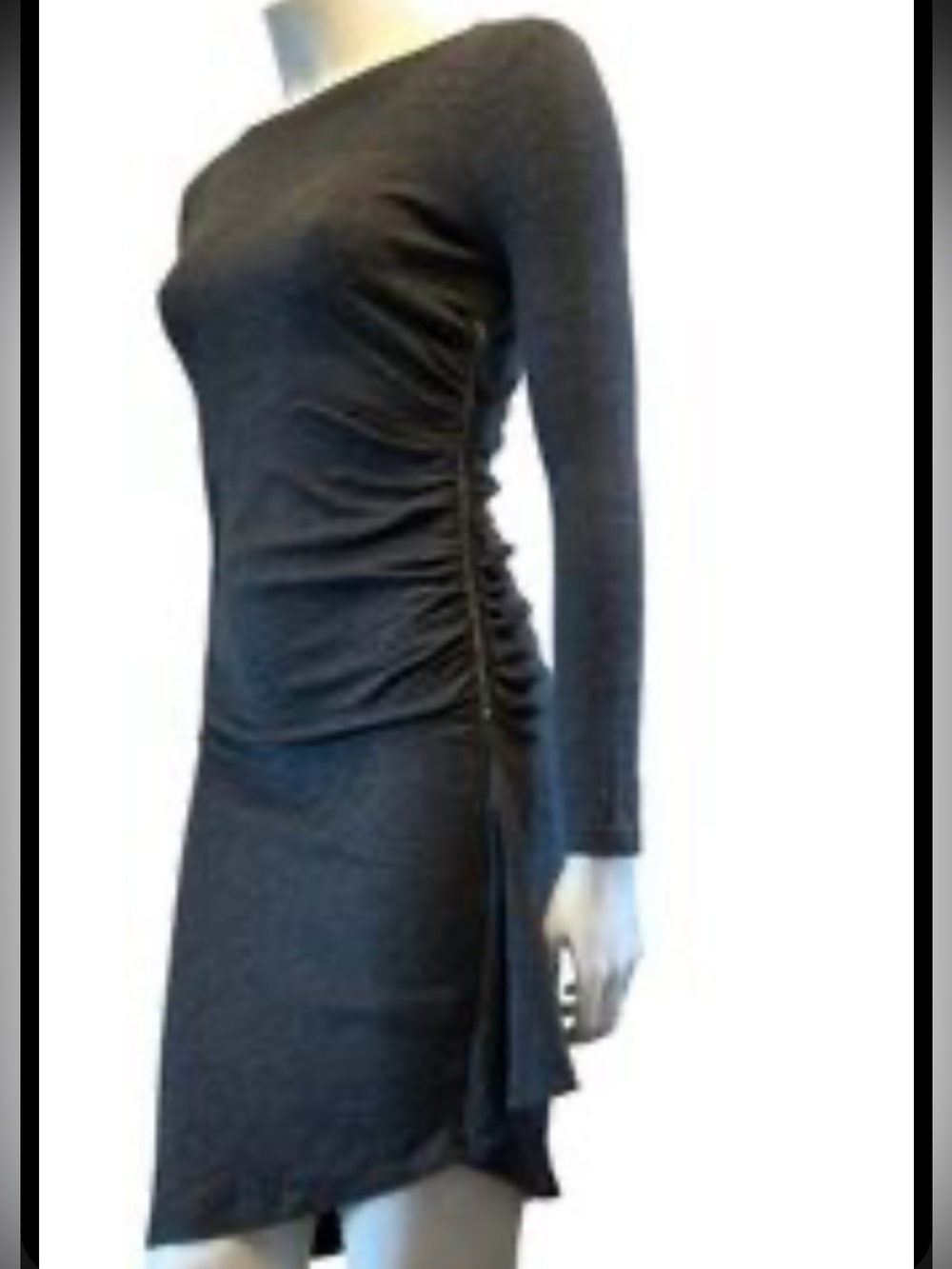 MICHAEL KORS Asymmetrical Long Sleeve Ruched Dress